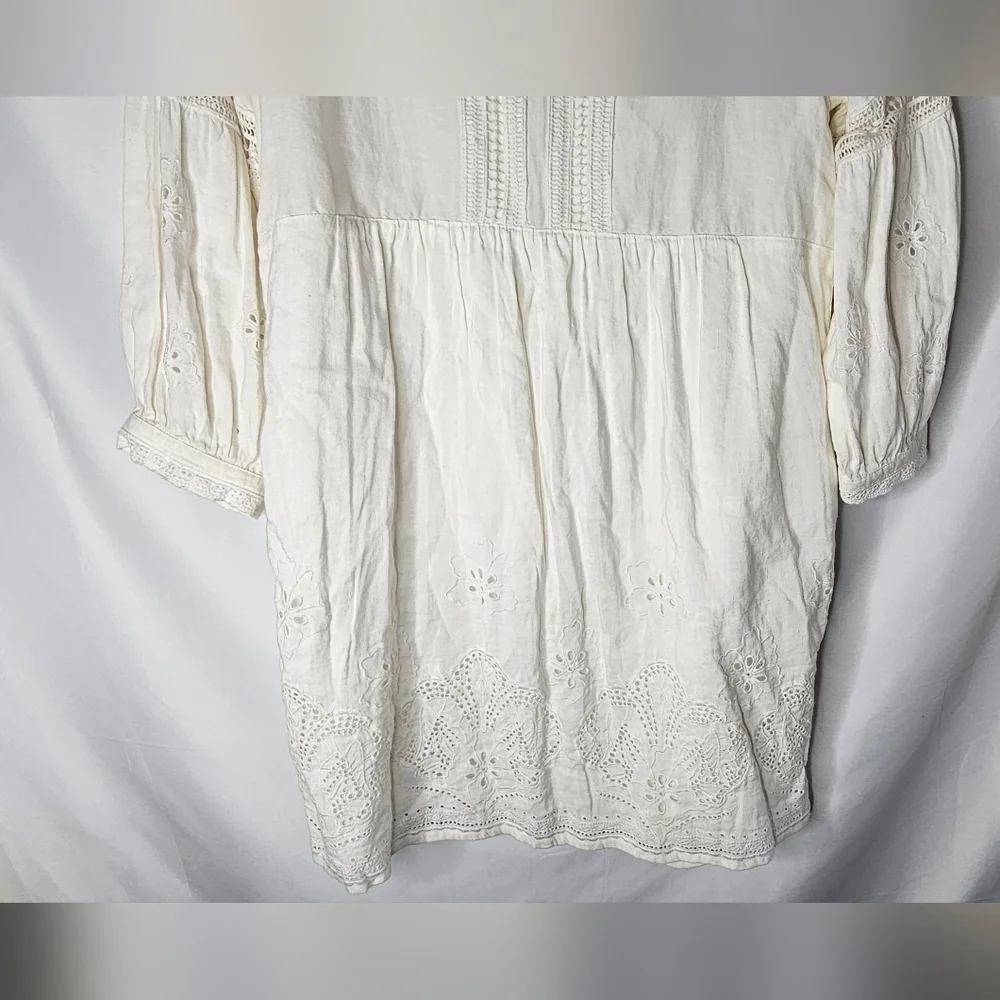 Tommy Bahama St. Lucia Linen-Blend Split-Neck Dress Sz Med $135 - Picture 7 of 13